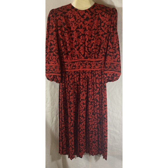 Vintage Dress Boutique Floral Pattern Pretty Gothic Romantic 80s Western D4 - Picture 2 of 16